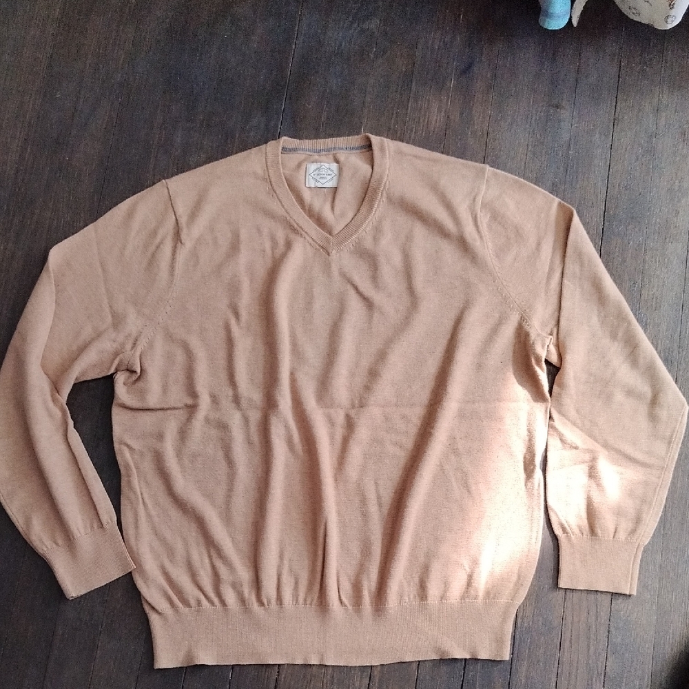 Lot of 3 ST JOHN Mens V Neck Sweaters Chocolate,Gray,Camel Sz XL - Picture 4 of 10